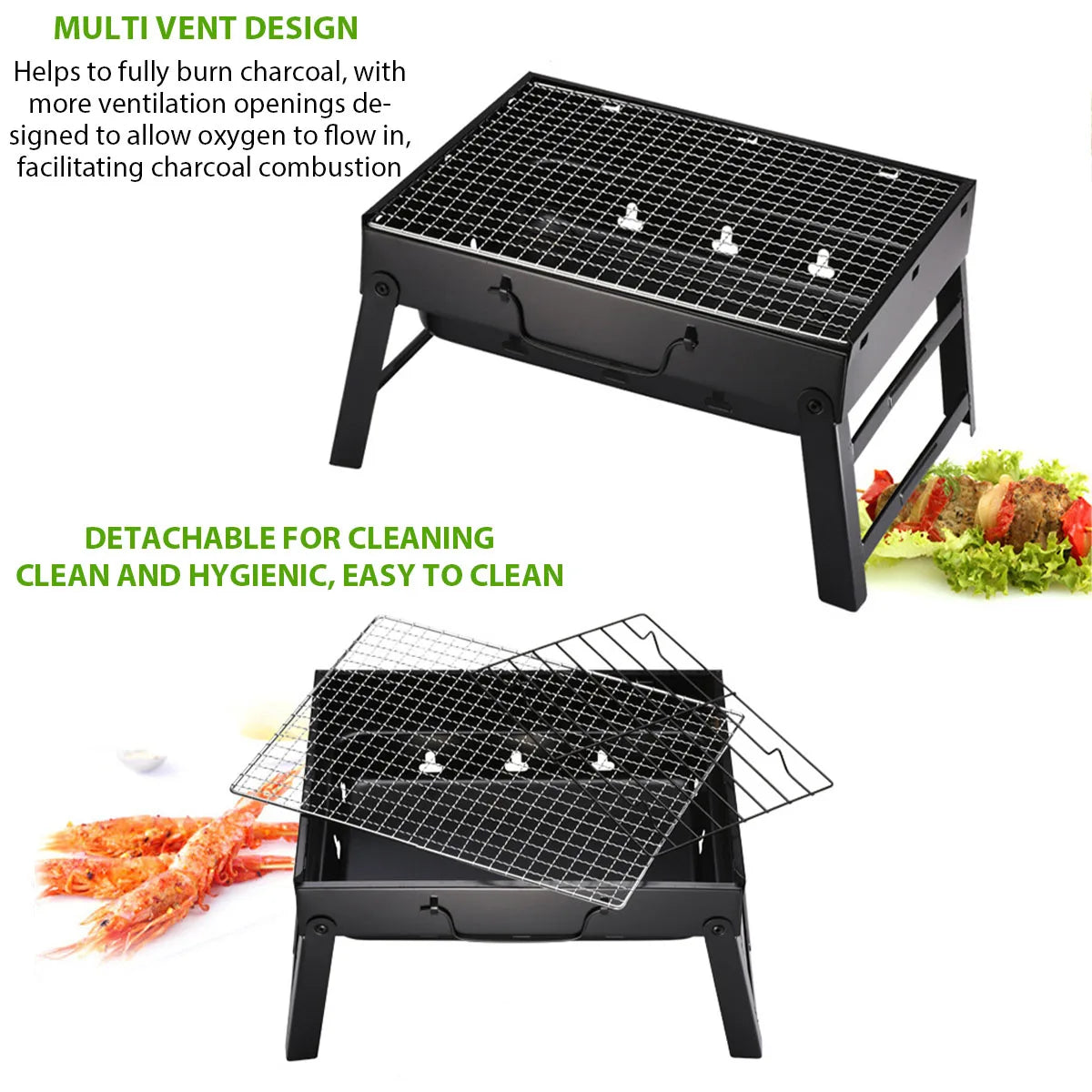 Portable BBQ Grills Foldable Steel