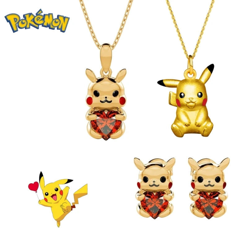 Pokemon Anime Necklace Gold