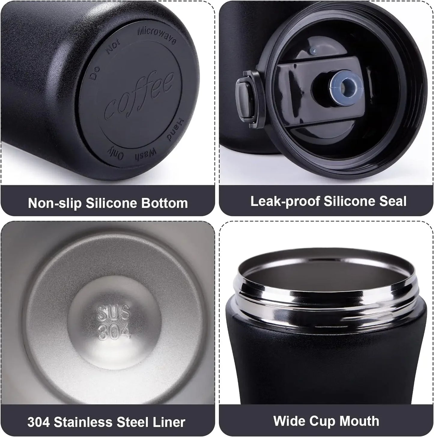 400ml Coffee Cup Stainless Steel Thermos with Straw Double-layer Vacuum Insulated Bounce Cup Portable Travel Car Creative Cup