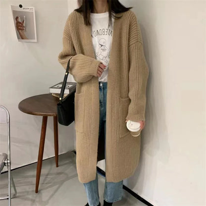 Oversized Loose Pocket Knitted Cardigan