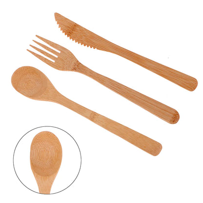 9 Pcs/Set cubiertos de Bamboo