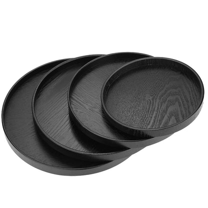 Round Wooden Tea Table Tray Coffee