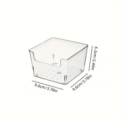 7 peces transparent plastic cosmetics storage box set - stackable drawer dividers