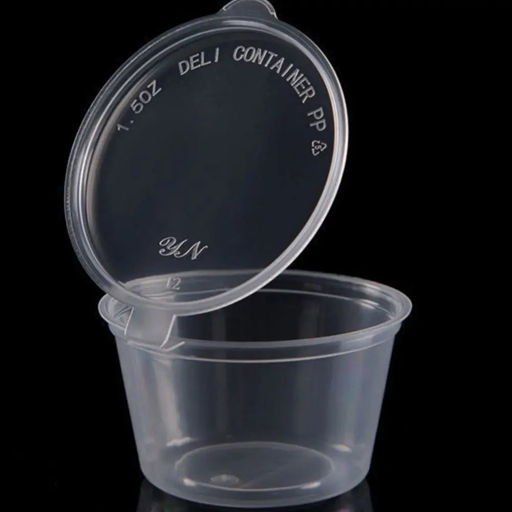 50pcs Sealed and Leak-proof Disposable Sauce Cup Sauce Cup Containers with Hinged Lids One-piece Sauce Dispensing Box Reusable