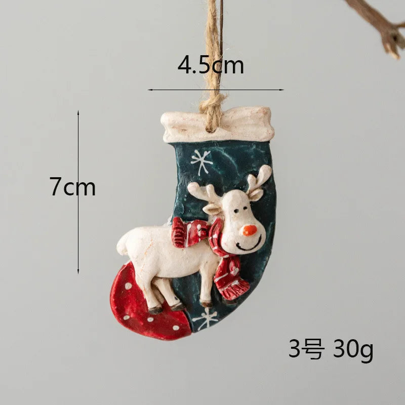 Christmas Resin Tree Decorations Santa