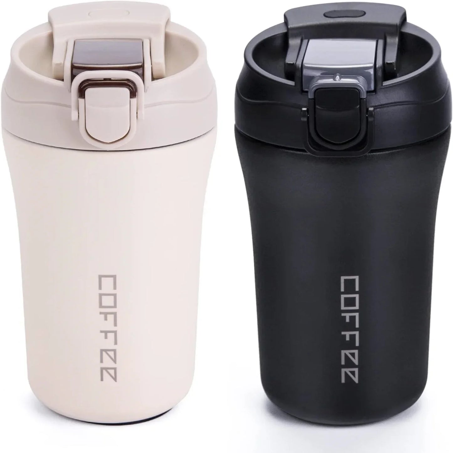 400ml Coffee Cup Stainless Steel Thermos with Straw Double-layer Vacuum Insulated Bounce Cup Portable Travel Car Creative Cup