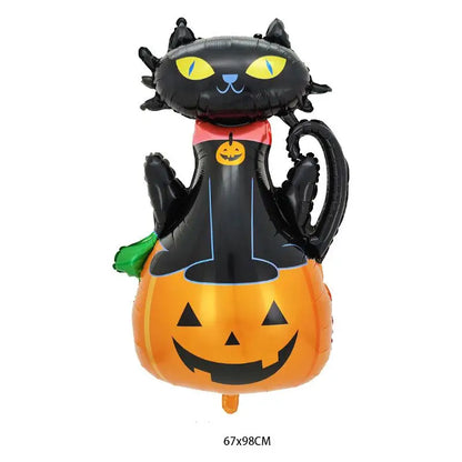 Hot Halloween Balloon Decoration Standing Hummy Pumpkin Ghost Witch Halloween Party Large Foil Balloon Inflatable Door Tree Deco