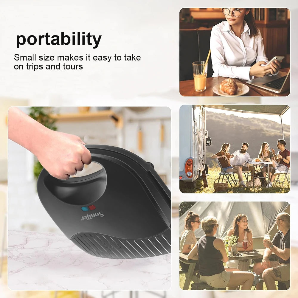 Waffle Maker with Non-Stick Coated Plates, Cool Touch Housing, Power and Ready Indicators, Breakfast Maker, Cord Winder, 750W