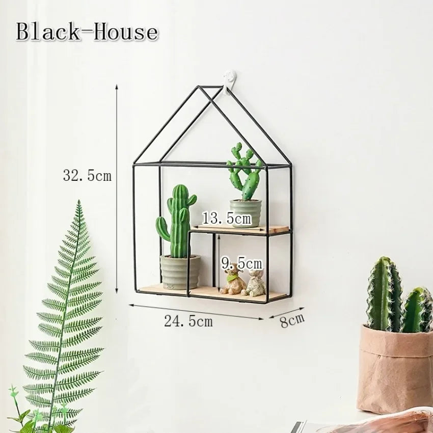 1Pcs Black/Gold Nordic Wall Shelf Metall