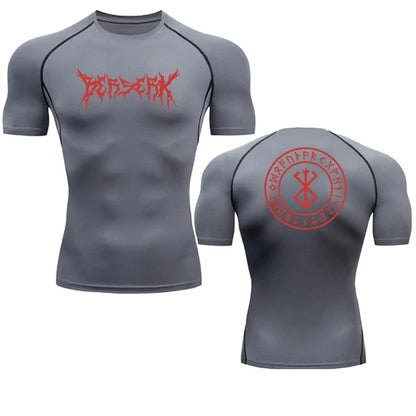 Berserk Compression Tshirt Men Fitness Tight Long Sleeve Sport T shirt Training Jogging Shirts Gym Sportswear Quick Dry