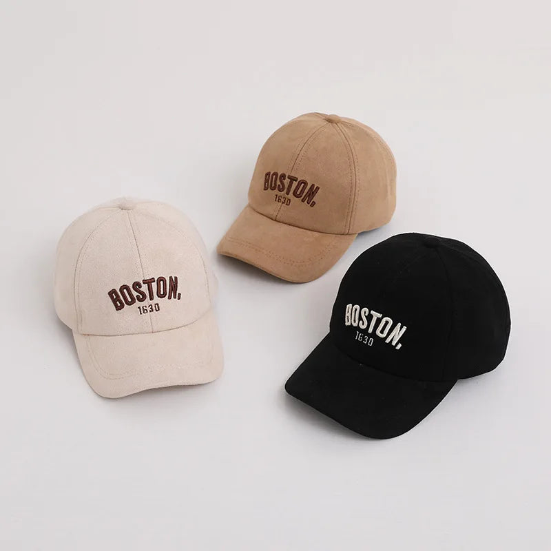 Spring Autumn Children Baseball Cap Suede Letter Baby Hat Outdoor Casual Boys Girls Kids Adjustable Sun Visor Caps