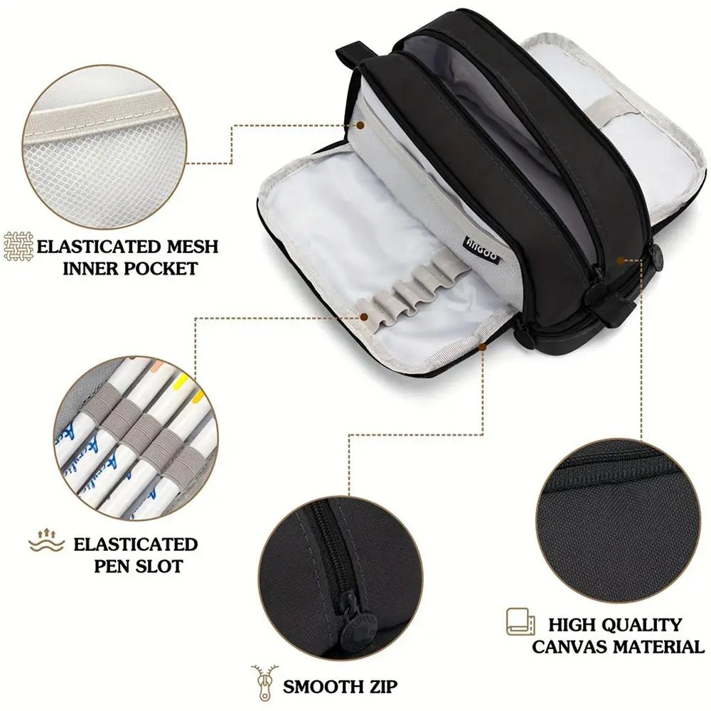 Estuche Escolar de Gran Capacidad – Colores Sólidos