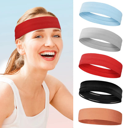 Sport Elastic Headbands Thick Non-Slip Sweatband Sports Gym Headband Women Men Breathable Basketball Fitness Yoga Hair Band