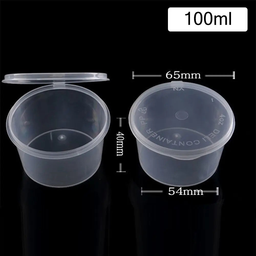 50pcs Sealed and Leak-proof Disposable Sauce Cup Sauce Cup Containers with Hinged Lids One-piece Sauce Dispensing Box Reusable