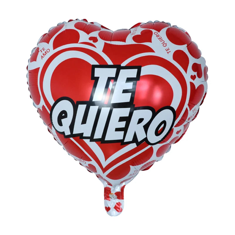 10pcs 18inch Spanish Foil Helium Balloons Valentine's Day Gifts I Love You Air Globus Engagement Wedding Party Decoration