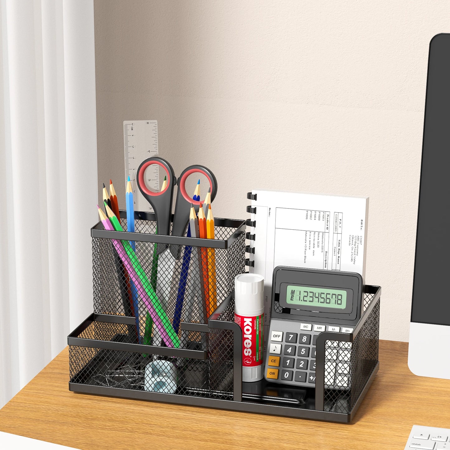 Black Mesh Desk Organizer