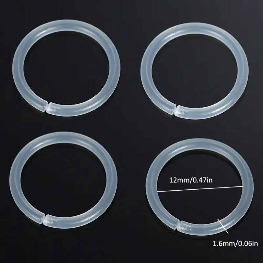 4pcs Clear Plastic Segment Rings - Casual Style Tragus Clicker Hoop Earrings for Helix Cartilage Daith Piercing Jewelry Y2K