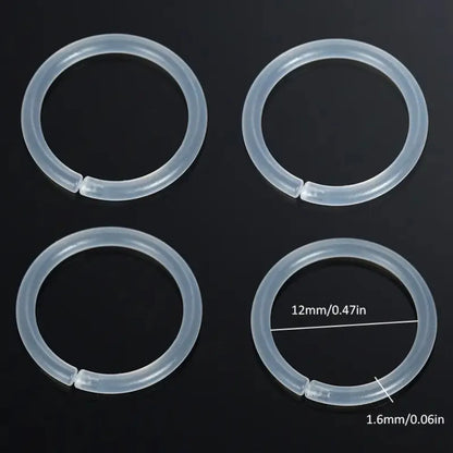 4pcs Clear Plastic Segment Rings - Casual Style Tragus Clicker Hoop Earrings for Helix Cartilage Daith Piercing Jewelry Y2K