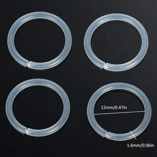 4pcs Clear Plastic Segment Rings - Casual Style Tragus Clicker Hoop Earrings for Helix Cartilage Daith Piercing Jewelry Y2K
