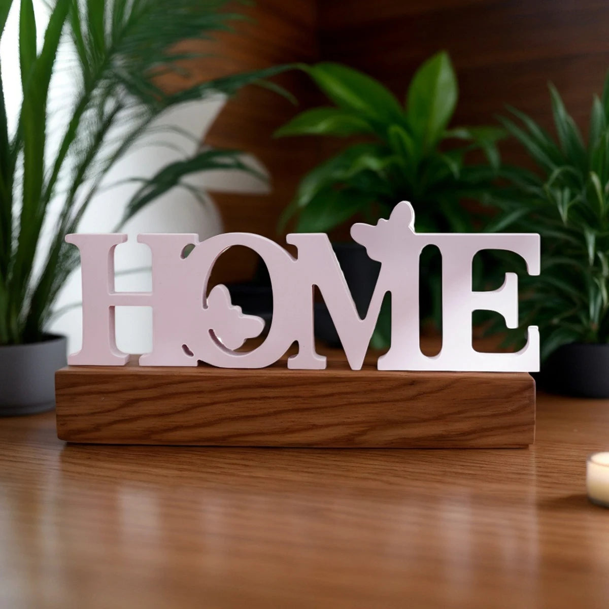 1PC,3.1* 8.9-inch white butterfly HOME letter decoration, a warm and cozy letter board for indoor desktop decoration