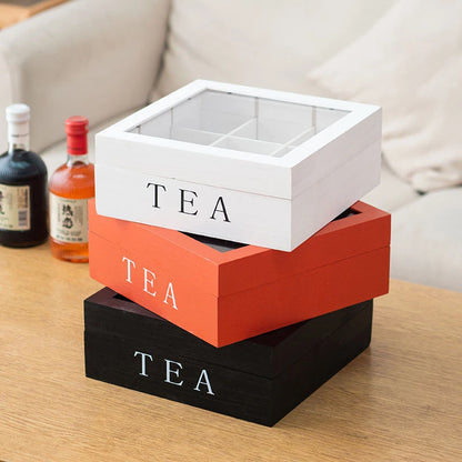 Wood Tea Bag Storage Box