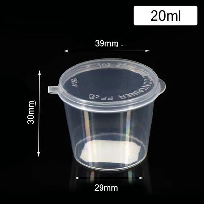 50pcs Sealed and Leak-proof Disposable Sauce Cup Sauce Cup Containers with Hinged Lids One-piece Sauce Dispensing Box Reusable