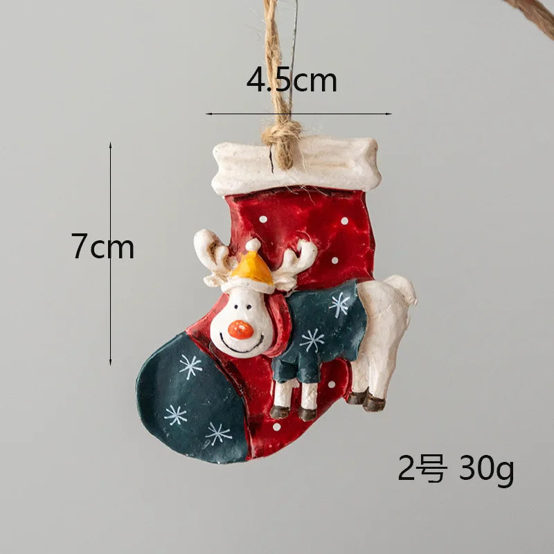 Christmas Resin Tree Decorations Santa