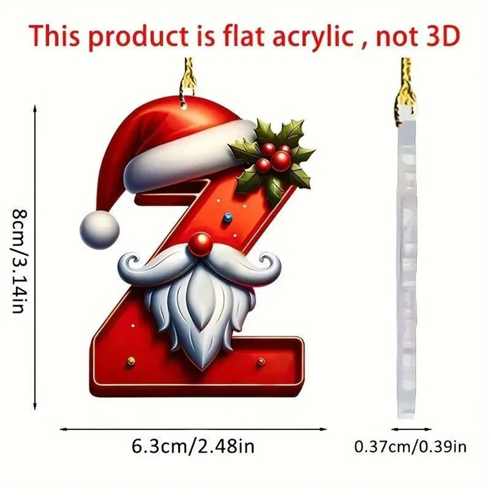 Christmas Acrylic Letter Pendant
