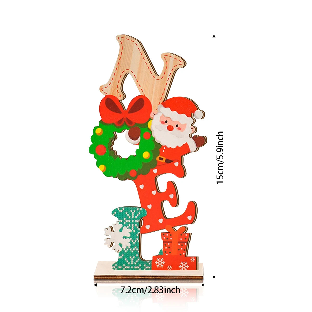 Festive Wooden Ornament with Santa
