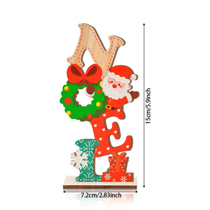 Festive Wooden Ornament with Santa