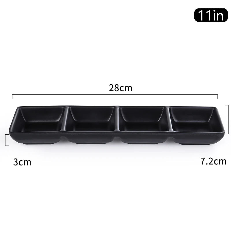 Black Melamine Multi Plate