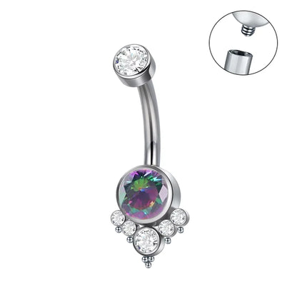 ASTM F136 Titanium 16G Belly Button Rings Internally Thread Round Piercings Ombligo Piercings Navel Ring Body Jewelry For Women