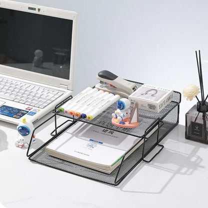 Desktop Organizer Stackable File Rack File Organizer Papers Rack A4 File Storage Tray Iron Minimalism Home Office Supply