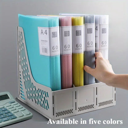 30 Pages A4 Document Organizer with 60 Transparent Pockets - Multi-Layer Office and School Storage Folder Desk Organizer Binder