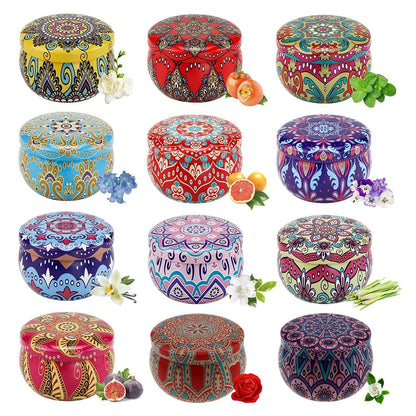 12Pcs Tinplate Empty Candle Jars 2Oz 4Oz