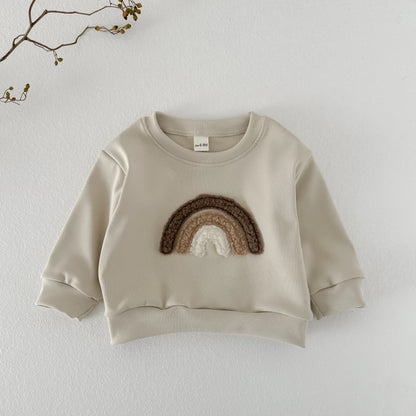 Autumn Winter Baby Clothes Girl Rainbow Embroid Pollover Newborn Baby Cloth Long Sleeve Top Pants Boys Girls Baby Sets 0-3 Years