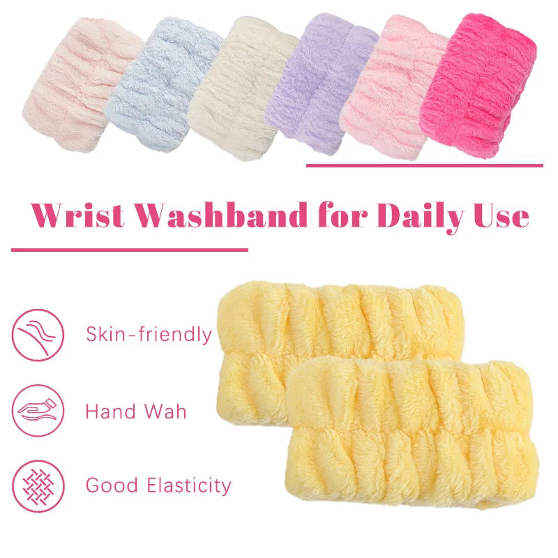 Coral Velvet Facial High-Elastic Makeup Hairband Face Wash Wristband