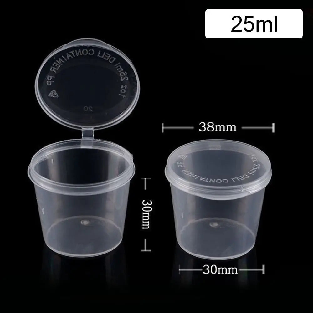 50pcs Sealed and Leak-proof Disposable Sauce Cup Sauce Cup Containers with Hinged Lids One-piece Sauce Dispensing Box Reusable
