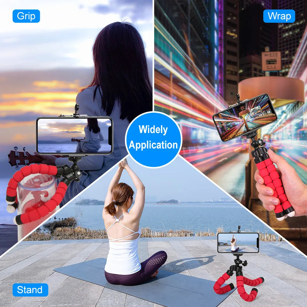 Portable Tripods Phone Tripod Holder Mobile Camera Holder Clip Smartphone Monopod Stand Octopus Mini Flexible Tripod For Phone
