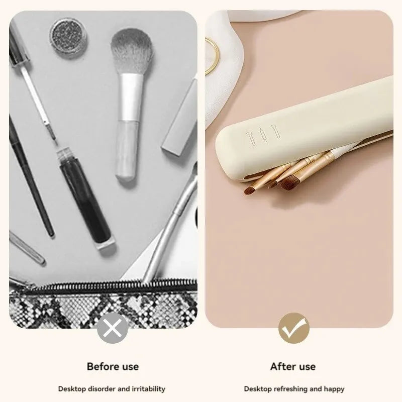 Silicone Brow Pencil Case Makeup Brush