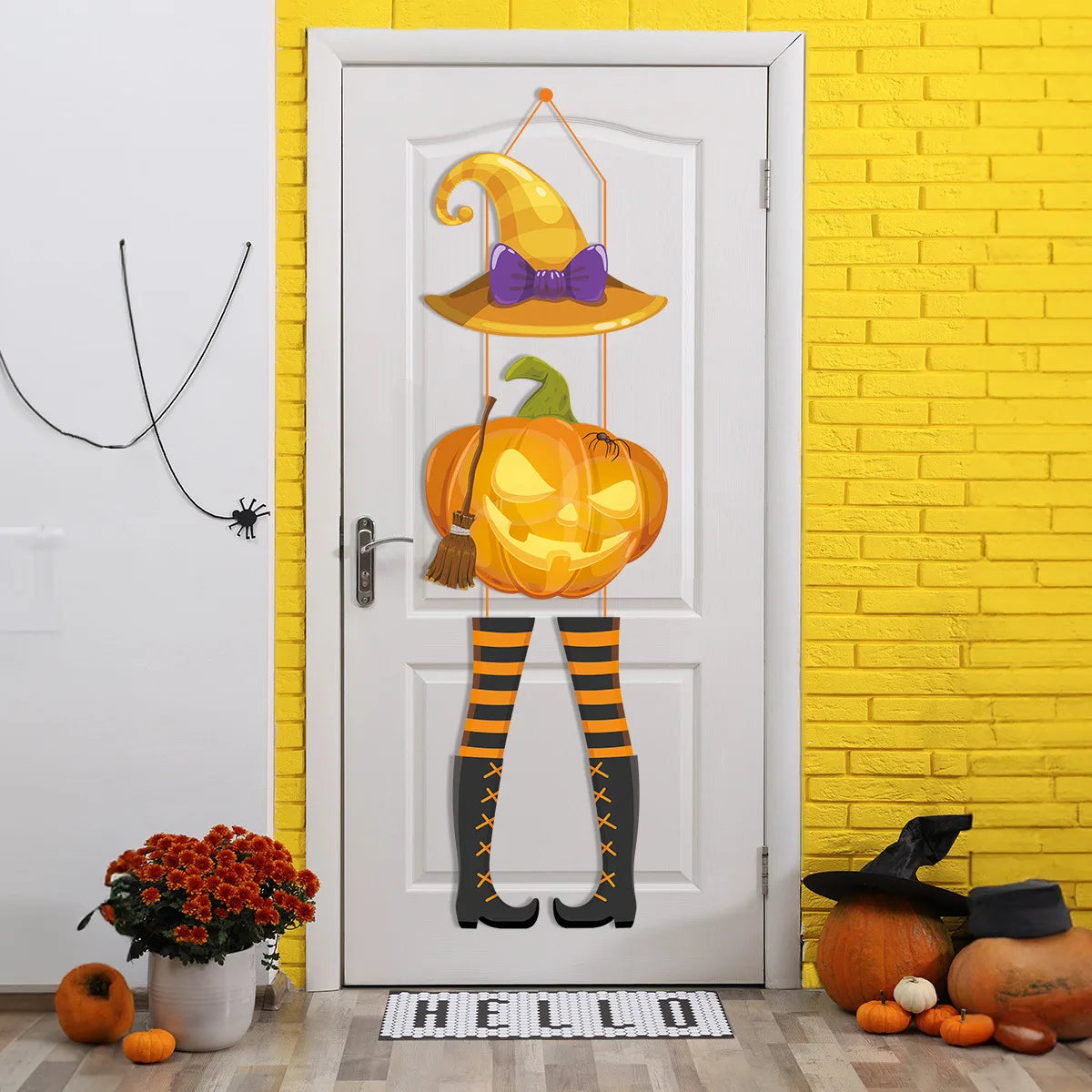 Hot Halloween Balloon Decoration Standing Hummy Pumpkin Ghost Witch Halloween Party Large Foil Balloon Inflatable Door Tree Deco