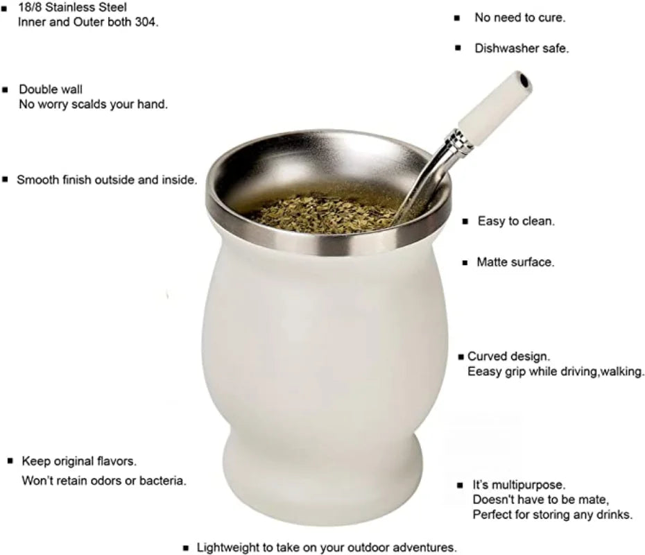 Mate Gourd Set Double-Wall Stainless