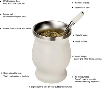 Mate Gourd Set Double-Wall Stainless
