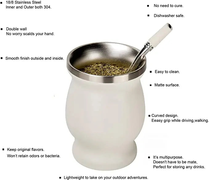 Mate Gourd Set Double-Wall Stainless
