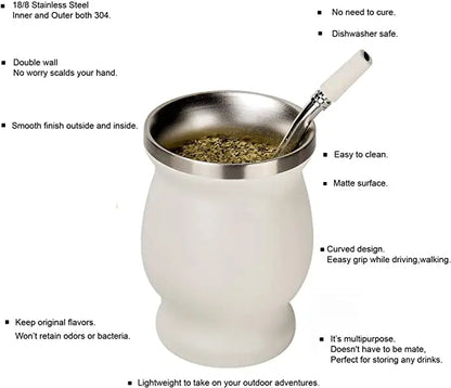 Mate Gourd Set Double-Wall Stainless