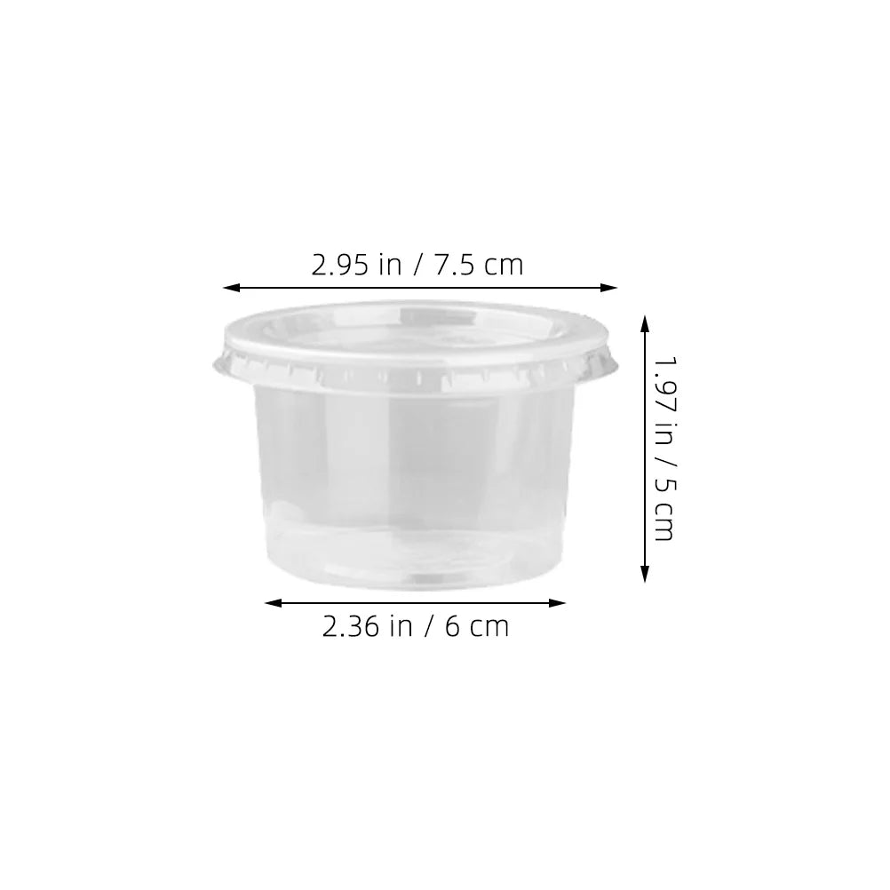 100PCS 140ml Disposable Plastic Container Clear Portion Cups Bowls with Lids for Mousses Sauce Jelly Yogurt shop Ice cream cups