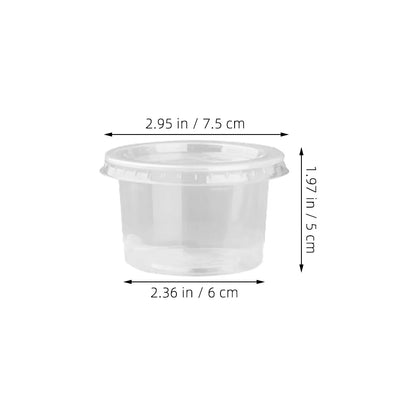 100PCS 140ml Disposable Plastic Container Clear Portion Cups Bowls with Lids for Mousses Sauce Jelly Yogurt shop Ice cream cups