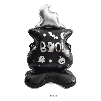 Hot Halloween Balloon Decoration Standing Hummy Pumpkin Ghost Witch Halloween Party Large Foil Balloon Inflatable Door Tree Deco