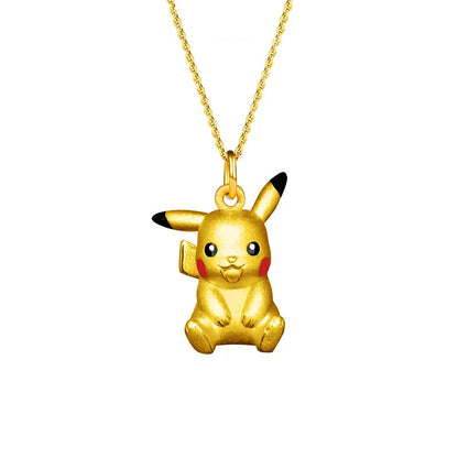Pokemon Anime Necklace Gold
