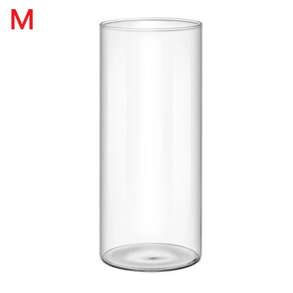 Light Luxury Vase Ins Style Cylinder Vase Transparent Flower Vase Living Room Decoration Vase Household Hydroponic Plants Cup
